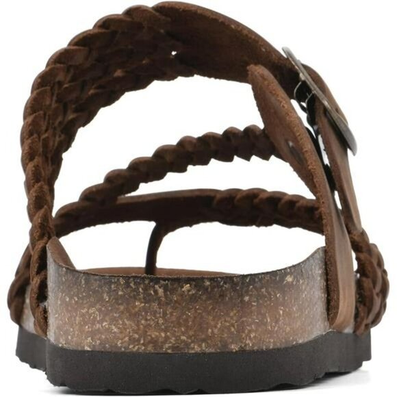 White Mountain Braided Thong Sandals Comfort Footbed Adjustable Womens Shoe - Picture 5 of 7